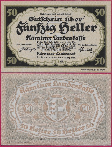 Austria heller 1920 unc - austria, 50